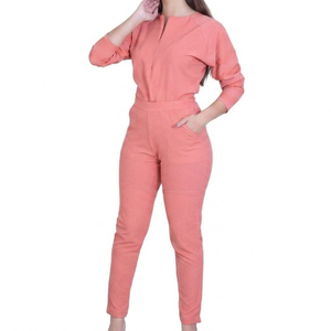 Medical Scrubs Nursing Women Knitted 100% Cotton Breathable Quick-drying Hospital Uniform Sets Joggers <b>Cheap</b> Price OEM - Product Image 2