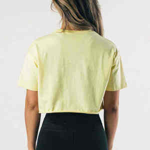 All Seasons Fashion Crop Tops Cotton Knitted O-neck Slim <b>Fit</b> Breathable <b>T</b>-<b>Shirts</b> Customizable Streetwear <b>Cropped</b> Tee For Ladies - Product Image 4