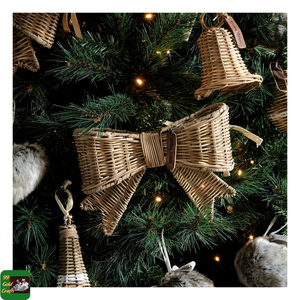 99 GOLD DATA Ornements de Noël en rotin faits à la main, rustiques, en osier, écologiques, durables, imperméables, pour la décoration saisonnière de l'arbre - Product Image 6