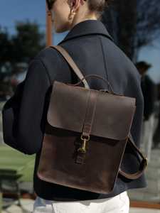 Classic Genuine Leather <b>Laptop</b> Mini <b>Backpack</b> Purse Small Real Leather Daypack Luxury Designer <b>Women</b> Travel Rucksack LMBP-0011B - Product Image 6