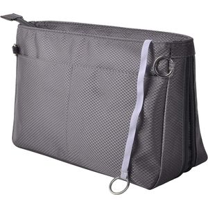 Bolso de Mano Extensible de Nailon Gris Oscuro Extra Grande, Organizador de Bolso, Inserto Moldeador, Bolsa de Almacenamiento Funcional - Product Image 1