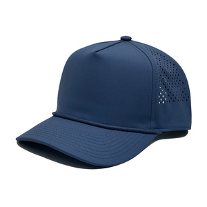 ODM OEM Custom Khaki Sporty Cap Adjustable Laser Cut 5-Panel Golf <b>Hat</b> Structured Rope Cap High Crown Baseball Cap Outdoor - Product Image 5