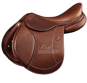 Selle de course de chevaux en cuir pur 100% durable Selle de dressage élégante de style anglais - Product Image 1