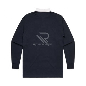 Chemise de rugby à manches longues en coton biologique avec logo personnalisé, style vintage, pour hommes - Product Image 4