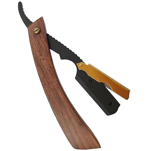 Navaja de Afeitar Recta de Acero Inoxidable con Mango de Madera Natural, Afeitadora Manual de Una Sola Hoja, Herramienta de Barbería Resistente al Óxido, Equipo de Afeitado - Product Image 6