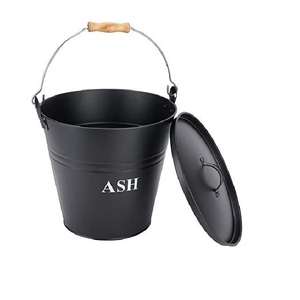 Seau à cendres de cheminée de luxe en fer galvanisé noir vintage, très résistant, pour bois de chauffage, taille, forme et couleur personnalisables – Tendance actuelle - Product Image 3