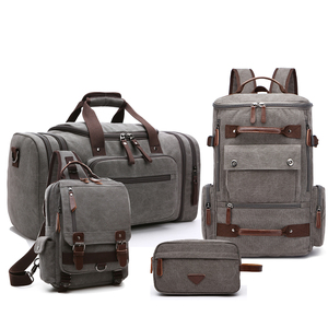 ZUOLUNDUO OEM/ODM Ensemble <span class=keywords><strong>de</strong></span> 4 sacs <span class=keywords><strong>de</strong></span> <span class=keywords><strong>voyage</strong></span> en toile avec logo personnalisé, <span class=keywords><strong>sac</strong></span> à dos vintage pour homme et grand <span class=keywords><strong>sac</strong></span> <span class=keywords><strong>de</strong></span> sport, ensemble cadeau en gros - Product Image 6