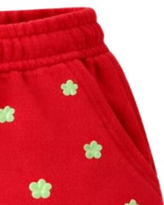 Pantalones Cortos de Mujer con Estampado de Trébol Rojo Personalizados, de Algodón y Felpa, Casuales de Verano, con Cintura Ajustable, Fabricante Personalizado, Ropa al por Mayor - Product Image 2