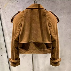 Custom High Quality Bulk Women's <b>Suede</b> Leather <b>Jackets</b> Winter Breathable <b>Suede</b> Leather <b>Jacket</b> - Product Image 2