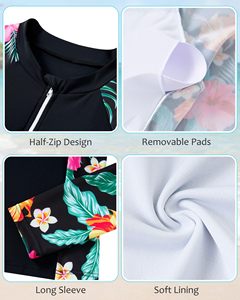 <b>Women's</b> Full-Sleeved Zipper Sports One-Piece Swimsuit New Fashion Plus Size Sexy Bikini Beach Suit OEM Available - Product Image 6