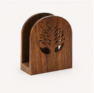 Handcrafted Sheesham Wood Tree Of Life Napkin <b>Holder</b> Rustic Decorative Vertical <b>Tissue</b> Stand For Dining Table <b>Kitchen</b> Decoration - Product Image 5