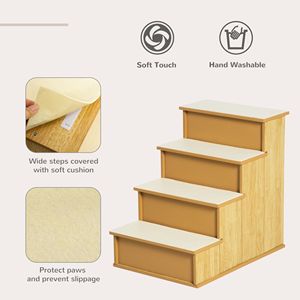 Scaletta per Animali Domestici con Copertura Imbottita Rimovibile per Cani e Gatti fino a 10 kg, Accesso al Letto Naturale - Product Image 4
