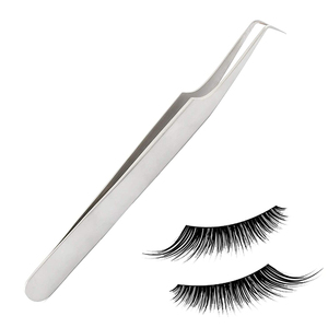 Pince à épiler allemande en acier inoxydable pour extensions de cils, à pointe incurvée et fine, pour retrait de cils, usage professionnel en salon de beauté - Product Image 1