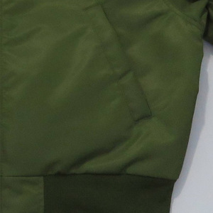 Solid Color Custom Logo Men's Winter Padded Casual Outerwear Stand Collar Full Zipper Baseball Bomber <b>Jacket</b> - Product Image 4