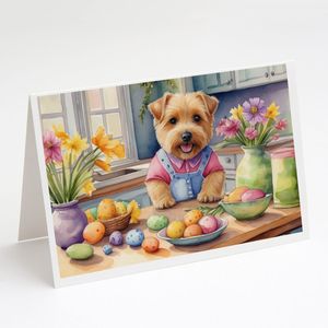 Whimsical Norfolk Terrier Easter Decorations Pack 8 Blank A7 <b>Note</b> <b>Cards</b> with Envelopes 5x7 Size <b>Greeting</b> <b>Cards</b> - Product Image 1