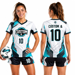 ชุดกีฬากลางแจ้งสำหรับฝึกซ้อม ชุดฟุตบอลแบบสั่งทำพิเศษ พิมพ์ลายแบบ Sublimation ชุดฝึกซ้อมฟุตบอลสำหรับผู้หญิง - Product Image 6