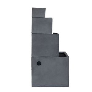 Fuente de Agua Exterior de 4 Niveles de Cemento Gris de 19.7x19.7x41.7 Pulgadas - Product Image 4