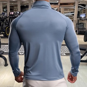 Camiseta Deportiva de Secado Rápido para Hombre, Manga Larga, Media Cremallera, Transpirable, para Correr, Entrenamiento, Fitness - Product Image 2
