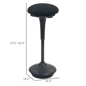 "Adjustable Rocking Wobble <b>Chair</b> with <b>Padded</b> Black Seat-BIFMA Certified Aluminum Frame" - Product Image 3