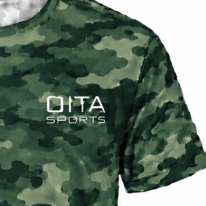 T-shirt camouflage vert forêt pour homme, manches courtes, col rond, imprimé camouflage, entraînement en plein air, fitness, entraînement, vêtements de sport performants - Product Image 5