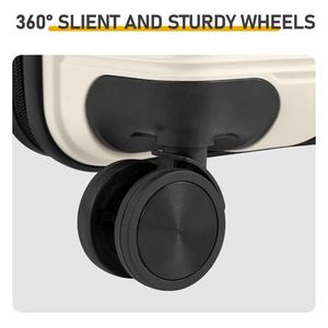 Set Valigie 2-in-1 in PP con Trolley, Senza Lucchetto TSA, Colore Bianco Sporco, 12in/20in - Product Image 6