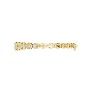 Bracelet en or rose massif 9K 10K 14K 18K avec diamants CVD de laboratoire DEF, motif cercle et diamants en grappe, style mode, pour femme - Product Image 5