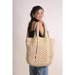 Bolso Tote Bohemio de Algodón Kantha para Mujer, Hecho a Mano, Estilo Vintage, para Compras, Playa o Hombro - Product Image 4