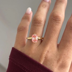 Anillo Solitario de Diamante Cultivado en Laboratorio, Corte Cojín Rosa, 2.39CT, Oro Amarillo de 14KT, Joyería Fina de Lujo para Fiestas, Fabricante OEM ODM - Product Image 2