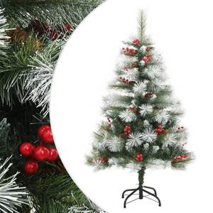 Arbre de Noël artificiel à charnière avec cônes et baies 59.1 pouces - Product Image 1
