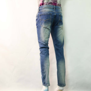 กางเกงยีนส์เดนิมผู้ชายสั่งทำโลโก้ได้ คุณภาพสูง ผ้าฝ้ายเดนิมแท้ 100% ทรงสแต็ค ขายพร้อมบริการ OEM - Product Image 2