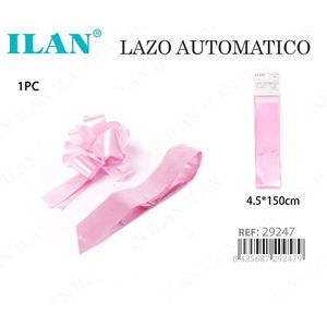 Lazo automático Ilan de 4.5x150 cm, color rosa, para envolver regalos - Product Image 3