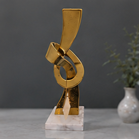 Escultura Abstracta Moderna de Latón, Forma Irregular, Decoración de Mesa, Decoración de Interiores para Sala de Estar, Arte Decorativo - Product Image 3