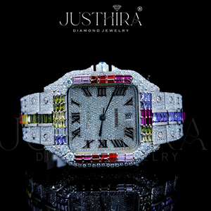 Montre de sport de luxe pour homme en acier inoxydable, étanche, avec diamant Moissanite et quartz, très demandée, disponible à la vente - Product Image 1