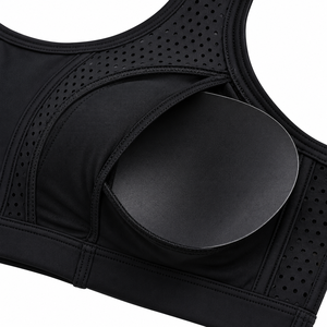 Soutien-gorge de sport perforé respirant pour femme, haut de sport athlétique avec bretelles larges pour l'entraînement et le fitness - Product Image 4