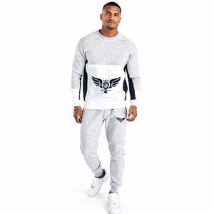 Conjunto Deportivo Premium Gris para Hombre, Sudadera y Pantalones Deportivos con Logotipo Personalizado, Ropa Deportiva Informal para Gimnasio, Conjunto de Dos Piezas - Product Image 2