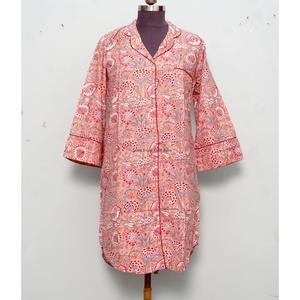 Camisa Kimono de Manga Larga de Algodón Estampado para Mujer, Linda y Elegante para Fiestas, con Decoración de Botones, Midi, Lavable, Transpirable, Último Diseño - Product Image 4