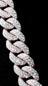 18mm Lab Grown Diamond Infinity Link Chain Cut 72ct Rhodium Plated 925 Sterling Silver 2 Row Iced Unisex <b>Necklace</b> VVS1 Diamond - Product Image 6