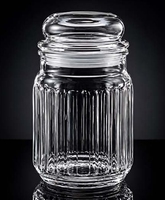 Pot en verre rond de qualité supérieure de 700 ml avec couvercle sécurisé pour le stockage des aliments, des épices, des cornichons, des fruits secs, des collations et de la cuisine
