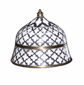 กล่อง suri แบบอินเดียที่ดีที่สุดสำหรับผู้หญิงสาวๆที่จัดระเบียบเครื่องประดับทองเหลืองฝังกระดูกโดยงานฝีมือที่บ้านสำหรับการจัดเก็บ - Product Image 1