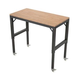 Banco da Lavoro in Acciaio Regolabile da 48 Pollici, Nuovo Tavolo da Officina in Legno di Gomma con Ruote in Metallo, Capacità 2000 Libbre - Product Image 5