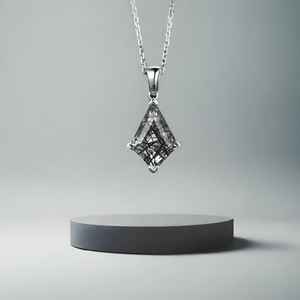 Collier en quartz rutilé noir Kite pour femme, cadeau d'anniversaire, cadeau de mariage, cadeau pour mère, pendentif en argent 925 plaqué or 14 carats - Product Image 5