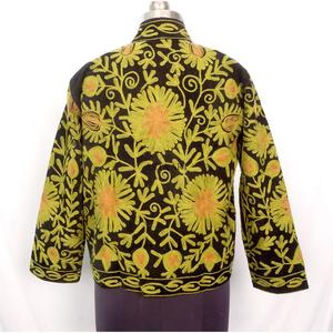 Handmade Unique Hand Embroidered 100% Cotton Cotrise Quilted <b>Jacket</b> Women Full Sleeves <b>Mandarin</b> <b>Collar</b> Breathable Quick Autumn - Product Image 5