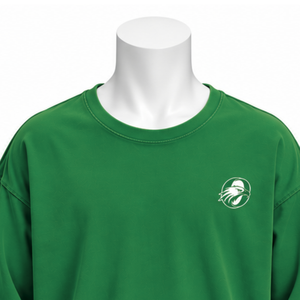 Camiseta de Manga Larga Oversize Verde Bosque con Efecto Lavado, Hombros Caídos, Estilo Casual Urbano, Ajuste Relajado - Product Image 3