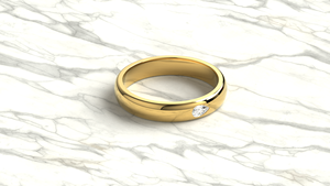 Bague de fiançailles minimaliste unisexe en or plaqué 18K 14K de luxe avec diamant de laboratoire taille poire serti en clos, alliance de mariage, bijou unisexe - Product Image 3