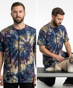 Blouse de toilettage pour animaux de compagnie à manches courtes, veste de toilettage, hauts pour salon de toilettage - Product Image 3