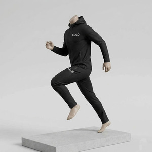 Conjunto Deportivo Personalizado con Logotipo, Unisex, Estilo Urbano, Transpirable, con Cordón Ajustable, Sudadera con Capucha y Cremallera, Pantalones Jogger, Ropa Deportiva para Gimnasio - Product Image 4