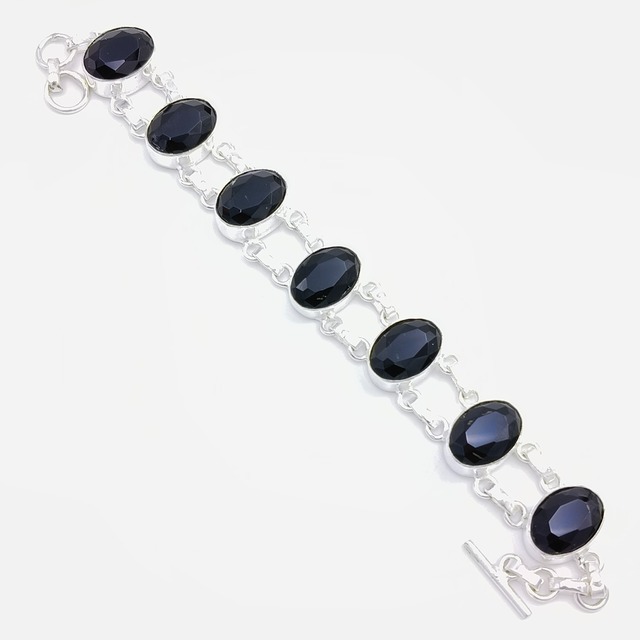 925 Sterling Silver Unisex Bracelet, High-Quality 925 Sterling Silver Black Onyx Fashion Jewelry, Men's Bracelet Jewelry