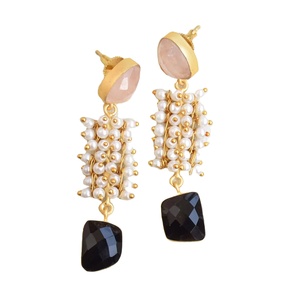 Wholesale Brass Statement <b>Earrings</b> Handcrafted Semi Precious Antique Brass Finish Boho Chic Design Premium B2B Ready - Product Image 1