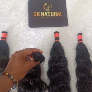 Extensiones de Cabello Humano 100% Sin Procesar, Suaves, Negras Naturales, para Peinados de Ganchillo y Trenzado - Product Image 2