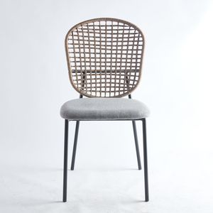 Ensemble de 4 chaises de salle à manger Sennit noires et grises pour le café et la maison - Product Image 3